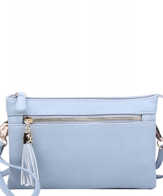 2 Compartments Messager Bag Designer WU021 BLUE GRAY